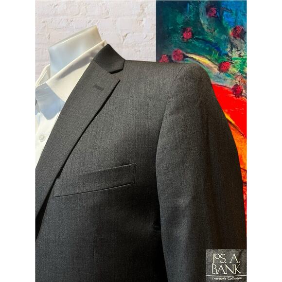 Jos A Bank Travelers Slim 40R 32x27+ Men Gray 2 Piece Suit Jacket Pants Note - Picture 4 of 15